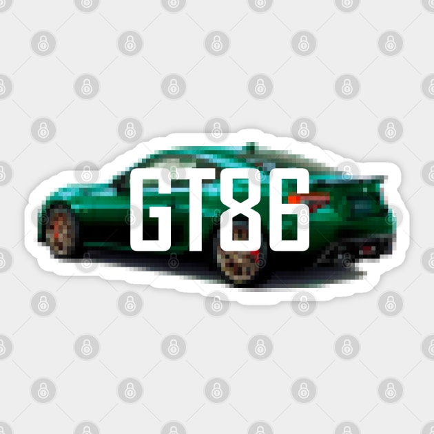 GT86 PIXEL Green Sticker by CharlieCreator